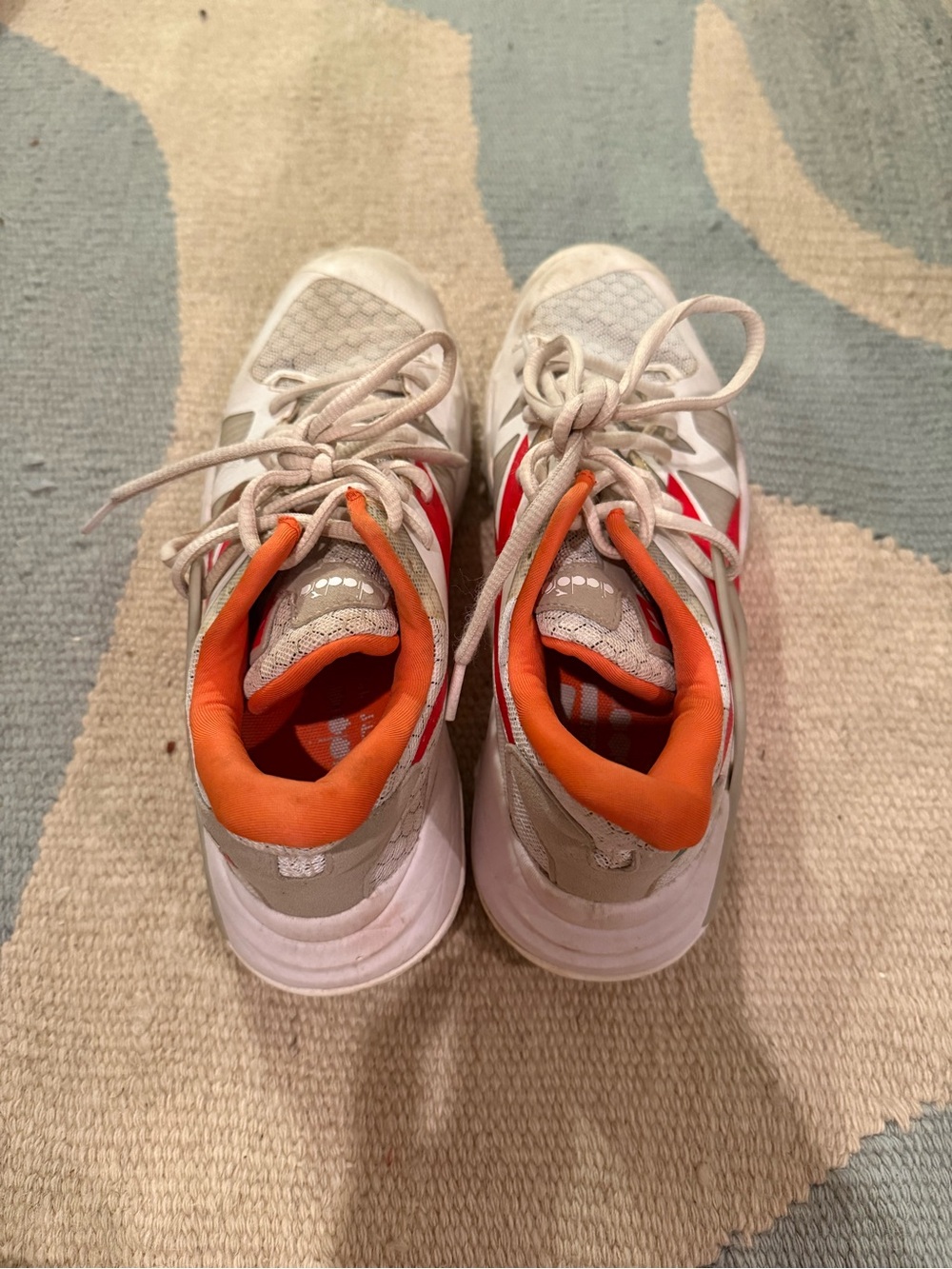 White, Red, Orange Sneakers